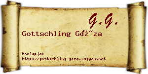 Gottschling Géza névjegykártya